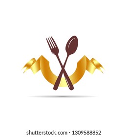 Simple Food Spoon and Fork logo template Restaurant logo