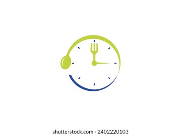 simple food time logo design icon  template	