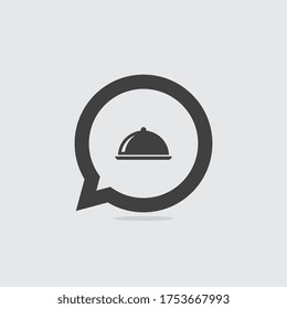 Simple Food Tray Speech Bubble Icon