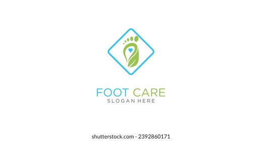 Simple foot care logo design with modern style| premium vector