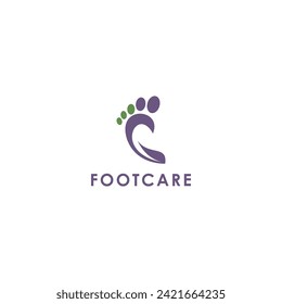 Simple foot care logo design with modern style premium vector