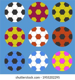 Simple football balls vector pack. Editable soccer balls.