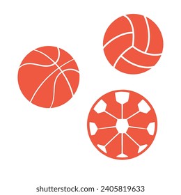 Simple Football, Basketball, Volleyball Logo Flat Illustration