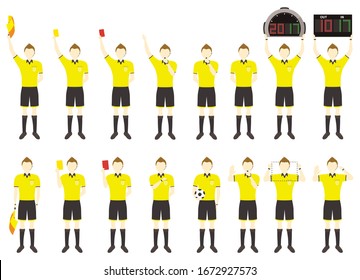 Simple football men referee set