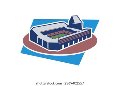 Simple football stadium icon, Sport icon, flat, football stadium vector icon. vector illustration.