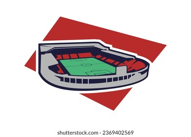 Simple football stadium icon, Sport icon, flat, football stadium vector icon. vector illustration.