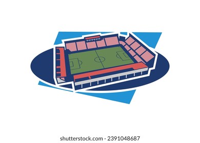 Simple football stadium icon, Sport icon, flat, football stadium vector icon. vector illustration.