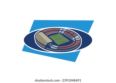 Simple football stadium icon, Sport icon, flat, football stadium vector icon. vector illustration.