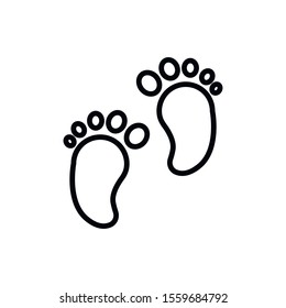 Simple footstep line icon. Stroke pictogram. Vector illustration isolated on a white background. Premium quality symbol. Vector sign for mobile app and web sites.