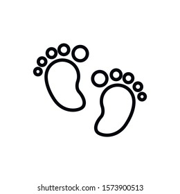 Simple footstep line icon. Stroke pictogram. Vector illustration isolated on a white background. Premium quality symbol. Vector sign for mobile app and web sites.