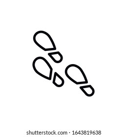 Simple footstep line icon. Stroke pictogram. Vector illustration isolated on a white background. Premium quality symbol. Vector sign for mobile app and web sites.