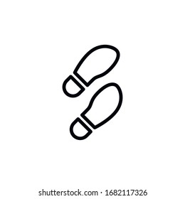 Simple footstep line icon. Stroke pictogram. Vector illustration isolated on a white background. Premium quality symbol. Vector sign for mobile app and web sites.