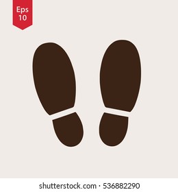 Simple Footstep Sign. Flat Icon Symbol. Vector Illustration