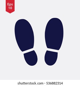 Simple Footstep Sign. Flat Icon Symbol. Vector Illustration