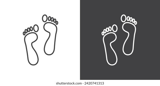 Simple Footsteps icon. The lines of footprints. Vector illustration of woman footprint  isolated icon. Foot, step flat simple symbol.