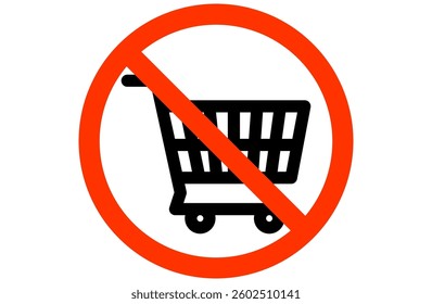 Simple forbidden shopping cart icon