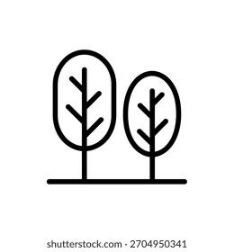 Simple Forest Icon Featuring Two Minimalist Trees in Black and White Design for Nature Concepts