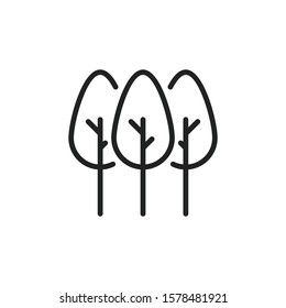 Simple forest line icon. Stroke pictogram. Vector illustration isolated on a white background. Premium quality symbol. Vector sign for mobile app and web sites.