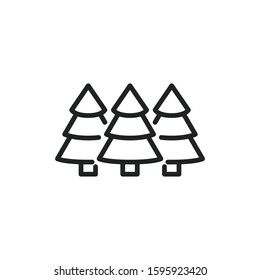 Simple forest line icon. Stroke pictogram. Vector illustration isolated on a white background. Premium quality symbol. Vector sign for mobile app and web sites.