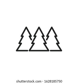 Simple forest line icon. Stroke pictogram. Vector illustration isolated on a white background. Premium quality symbol. Vector sign for mobile app and web sites.