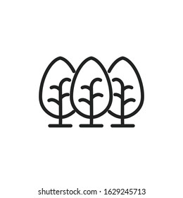 Simple forest line icon. Stroke pictogram. Vector illustration isolated on a white background. Premium quality symbol. Vector sign for mobile app and web sites.