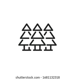 Icono de línea de bosque simple. Pictograma de trazo. Ilustración vectorial aislada en un fondo blanco. Símbolo de calidad superior. Signo de vector para aplicaciones móviles y sitios web.