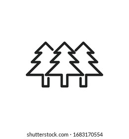 Simple forest line icon. Stroke pictogram. Vector illustration isolated on a white background. Premium quality symbol. Vector sign for mobile app and web sites.