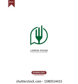 Simple fork icon concepr for restaurant logo vector design