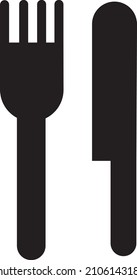 Simple fork and knife. Color symbol icon on white background..eps