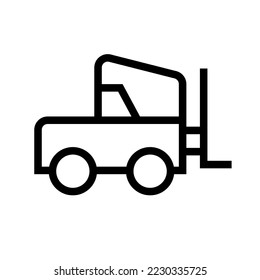 Simple forklift icon. Cargo handling vehicle. Logistics. Vector.