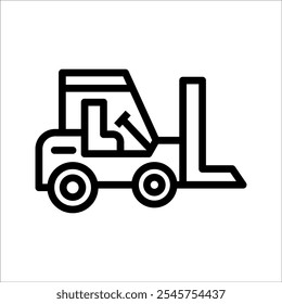 Simple forklift icon in flat style, suitable for warehouse and logistics themes.
