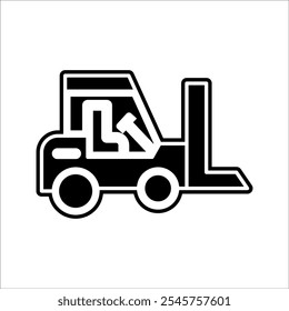 einfaches Gabelstaplersymbol im flachen Stil, geeignet für Lager- und Logistikthemen.