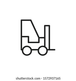 Simple forklift line icon. Stroke pictogram. Vector illustration isolated on a white background. Premium quality symbol. Vector sign for mobile app and web sites.