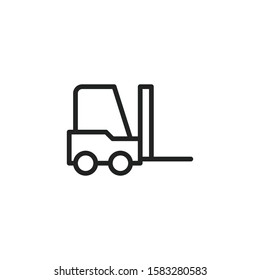 Simple forklift line icon. Stroke pictogram. Vector illustration isolated on a white background. Premium quality symbol. Vector sign for mobile app and web sites.