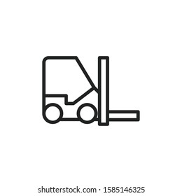 Simple forklift line icon. Stroke pictogram. Vector illustration isolated on a white background. Premium quality symbol. Vector sign for mobile app and web sites.