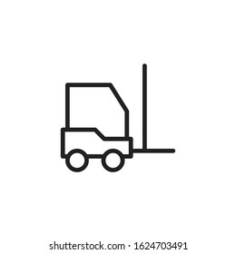 Simple forklift line icon. Stroke pictogram. Vector illustration isolated on a white background. Premium quality symbol. Vector sign for mobile app and web sites.