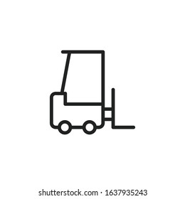 Simple forklift line icon. Stroke pictogram. Vector illustration isolated on a white background. Premium quality symbol. Vector sign for mobile app and web sites.