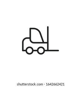Simple forklift line icon. Stroke pictogram. Vector illustration isolated on a white background. Premium quality symbol. Vector sign for mobile app and web sites.