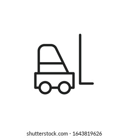 Simple forklift line icon. Stroke pictogram. Vector illustration isolated on a white background. Premium quality symbol. Vector sign for mobile app and web sites.