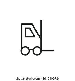Simple forklift line icon. Stroke pictogram. Vector illustration isolated on a white background. Premium quality symbol. Vector sign for mobile app and web sites.