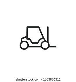 Simple forklift line icon. Stroke pictogram. Vector illustration isolated on a white background. Premium quality symbol. Vector sign for mobile app and web sites.