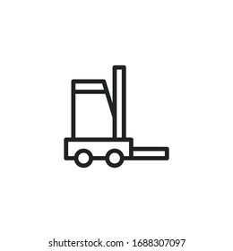 Simple forklift line icon. Stroke pictogram. Vector illustration isolated on a white background. Premium quality symbol. Vector sign for mobile app and web sites.