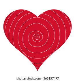 simple form of spiral inside a heart 