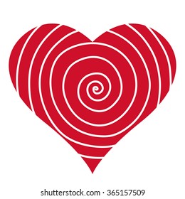 simple form of spiral inside a heart 