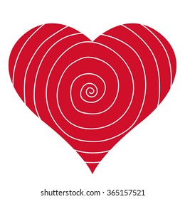 simple form of spiral inside a heart 
