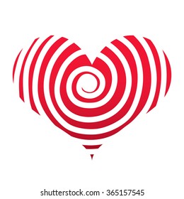 simple form of spiral inside a heart 