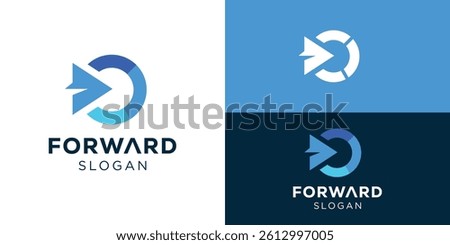 Simple forward logo design. Business forward logo design vector illustration.