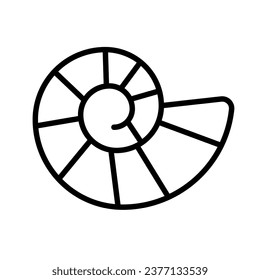 Simple fossil icon. Ammonite. Vector.