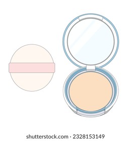 Simple foundation, powder, vector material.