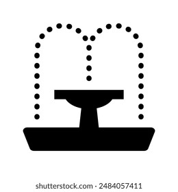 Simple fountain silhouette icon. Vector.